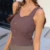 2023new Yoga Outfit Women Summer Elastic Tank Top Crop Camisole Sleeveless t Shirt Spaghetti Vest Knitted Camis Female Tops White Black Original