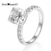 Anéis de cluster Shipei 925 Sterling Silver Princess Cut Greated Moissanite Diamantes Gemstone Casamento Fine Jewelry Anel de Noivado Fo279u