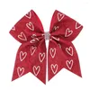 Hair Accessories 1PC Valentine's Day Cute Heart Print Hairpins For Kids Children Sweet Bow Clip Barrettes Fashion