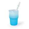 UPS 3oz mini gradient sublimation tumbler colored frosted shot glass with straw and lids good 8.25