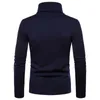 Męskie swetry Zimowe jesieni męskie swetry dzianinowe pullover golar z długim rękawem zwykła stretch bluzka Koszula męska Top Slim Fit Sweter 230824