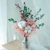 Flores decorativas rosa vermelho rosas naturais casamento decoração de casa buquê algodão alta qualidade luxo seco arranjo margarida a granel