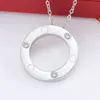 Designer Luxury Circle Love Necklace For Women Love Jewelry Diamond Chain Valentines Day Gift Halsband Chokerkedjan smycken Tillbehör Non Fading