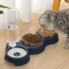 Kot Food Bowl Automatyczna podajnik dozownik wody Pet pies kota pojemnik na żywność podwyższony stojak naczynia miski dla psów miski dla psów