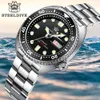 Armbandsur SteelDive SD1972 Black Dial Week Display Ankomst 45mm Steel Case NH36 Automatisk rörelse Keramik Bezel Mens Sport Dive Watch 230824