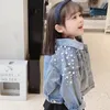 Giacche Perle Perline Giacca di jeans Per ragazze Cappotti di moda Abbigliamento per bambini Autunno Neonate Vestiti Capispalla Jean Giacche Cappotto 230825