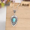Pendant Necklaces Vintage Turquoise Water Drop Charm Necklace For Women Wedding Party Boho Jewelry Gift E903