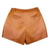 Vrouwen Shorts YOLOAgain Klepzakken Vintage Echt Leer Vrouwen 2023 Herfst Mode Schapenvacht Dames Streetwear