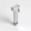 Черный портативный биде -туалетный распылитель твердый латун с одно холодной водой угловой клапан смесители квадратный душ для душевого крана Кран HKD230825 HKD230825