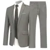 Męskie garnitury Blazers Trend garnitur dwuczęściowy mężczyzna brytyjski dżentelmen stylistka groom ślub formalne garnitury dla mężczyzn kurtka ślubna pełna maryna 230824