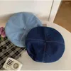 Basker vårens höst mode knapp denim basker söt rund topp söt shopping knopp hiphop målare mössa trend fällbar pumpa hatt