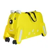 Suitcases Children's Suitcase On Wheels Can Sit And Ride Cute Cartoon Small Rolling Luggage Toy For Kids Outdoors Carrier Travel