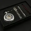 Relojes de bolsillo Conjunto de reloj de bolsillo mecánico vintage Relojes colgantes de lujo para hombres Reloj colgante Collar Bolsa de cadena Reloj de bolsillo 230825
