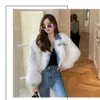 Womens Fur Faux s HighEnd Autumn And Winter Import Real Raccoon Jacket with Jeans Collar Coat Short Style Knitted Overcoat 230824