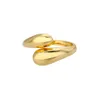 Pierścienie opaski gładkie podwójne koraliki kulkowe Pierścienie dla kobiety otwarte złoty kolor geometryczny Pierścienie pary ślubnej