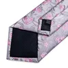 Cravatte 100 seta floreale rosa per uomo festa di nozze cravatta uomo fazzoletto spilla gemelli set accessori Gravata DiBanGu 230824