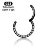 Piercing Industrial Titanium Clicker G23 Septum Zircon Gold Nose Ring Cartilage Labret Tragus Earrings Body Jewelry