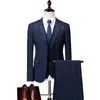 بدلات الرجال ، تركت ROM Brand Men Men Wedding BlackBlue Business Build Party Dress Sets Slim Fit Male Clothing 230824