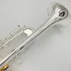 B-flat professional trumpet brass silver-plated gold-plated buttons streamlined weighted three-tone trumpet instrument horn