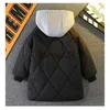 Donsjas Nieuwe Winter Katoenen Kleding Jassen Jongens Warme Capuchon Rits Bovenkleding Kinderen Parka Snowsuit Jassen 714 Jaar x0825