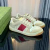 Nouvelle arrivée Italie Chaussure en cuir sale Vert Rouge Stripe Luxurys Designers Toile Ace Casual Chaussures Classique Beurre En détresse Screenening Baskets élastique Somptueux