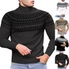 Męskie swetry zimowe jesienne dzianie koszulka pulower