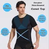 Midja mage shaper mens kropp shaper kompression skjortor buk formen mage mage slant mantel gynekomastia shapers midje tränare korsett fajas toppar 230824