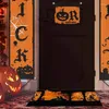 Tapis de bain Halloween citrouille paillasson porte d'entrée tapis de sol décoratif de vacances réutilisable pour les escaliers