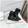 2023-Boot Split Toe Lamb Leather Pointed Chunky Heels Fashion Women Booties Luxury Dress Party Shoes Footwear Beige Black Ankle Boots