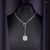 Collane con ciondolo Moda femminile Pendenti lunghi Collana Fascino Punk Quadrato Delicato Corto Catena clavicola Zircone per gioielli da donna ZK30