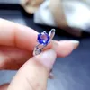 Klusterringar Sterling Silver 925 Natural Tanzanite Cut Good Engagement Ring Ladies Exquisite Luxury Gem Wedding