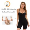 Midja mage shaper kvinnor kropp shaper bodysuit mager romper formewear med underwire cup stretch body's svarta jumpsuit 230824