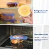 Kitchen Storage Organization Flexible Lid Silicone Cover Food Wrap Caps Cookware Bowl Fresh Microwave Lids Stretch Silicone Covers For Kitchen Accessories 230824