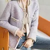 Women' Blends Autumn Winter Women's Coat Casual Style Coarse Tweed Jacket Korean Fashion Elegant Long Sleeve Women's Coats In Promotion 230824