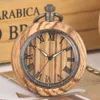 Relógios de bolso Luminosos Mãos Numerais Romanos Dial Pingente de Madeira Relógio de Bolso de Quartzo Vintage Elegante Caixa de Madeira Fob Cadeia Relógio de Bolso Masculino 230825