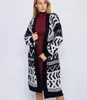 Damestruien Vintage kleurblokvest Gebreid Dames Lente Herfst Winter Truien Lange bovenkleding Maxi Y2K Trui Jasje 230824