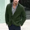 Men's Sweaters Fashion Men Knitted Cardigan Coat Casual Long Sleeve Single Breasted Shawl V-Neck Elegant Male's Clothing