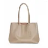 Evening Bags 2023 Natural Genuine Leather Women Handbags Winter Big Female Shoulder Ladies Tote Large Hand Beige