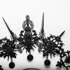 Головной убор ручной работы в стиле готики Лолиты с жемчугом Солнца и крестом Короны в стиле панк, черная повязка на голову с шипами KC Halo