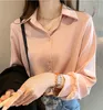 Damesblouses Damestops en basic casual effen shirts met lange mouwen All-match Blusas Mujer De Moda Kantoor Dame Kleding