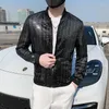 メンズジャケット春夏の男性のカジュアルスリムスパンコールデザインストレッチ日焼け止め服長袖の首のナイトクラブシックシン