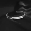 Bangle Vintage Silver Color Fashion Groove Pattern Bracelet & For Men Open Handmade Distressed Jewelry On Hand Birthday Gift