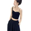 Camisoles & Tanks Sexy All-match Casual One-piece Ice Silk Underwear Top Fashion Yoga Sports Versatile Cropped With Built In Bra