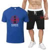 Herrspårssuits Sokan Karate Bujinkan Dojo 2023 Summer Clothes Tracksuit T -shirt Kort ärmdräkt Sportkläder Kvalitet 2 -stycken Set