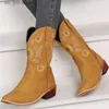 Retro Embroidery Western New Autumn and Cowboy Winter Short Boots Women's Shoes Botas Mujer T230824 464