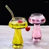 Wine Glasses 1Pcs Creative Mushroom Design 380Ml Glass Cup Cocktail Novelty Drink For KTV Bar Night Party