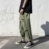 Men's Jeans Foufurieux Japanese Trend Ripped Hole White Green Black Ankle Length Youth Fashion Denim Harem Cargo Pants Men