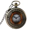 Pocket Watches Vintage Wood Round Case Pocket Watch Luxury Quartz Analog Half Hunter For Men Women FOB TRÅ TRÄCK MED Kedjan Top Gift Ulzzang 230825