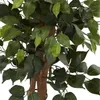 Faux Floral Greenery Plastic Ficus Tree Artificial Plant with Decorative Planter Green artificial flowers Vines Moss Vine leaves 230824