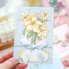 Confezione regalo Biglietto d'auguri 3D fai-da-te con buste di carta Piccola cartolina romantica fresca per festival di piante e fiori per amici insegnanti